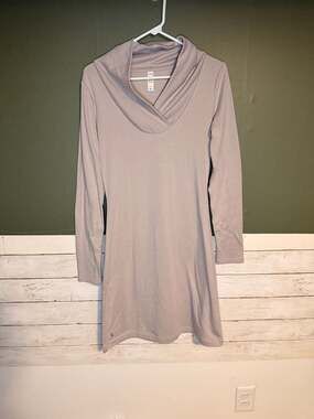 Lole Modal Dress Small Lavender Grey Calm Cowl Neck Long Sleeve Tunic Yoga